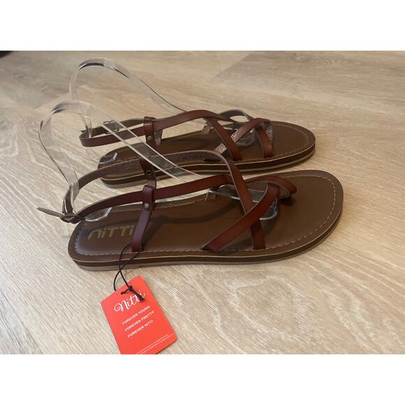 NWT! Nitti Women's Gladiator Style Sandals in Dark Brown - Size 10 - Picture 2 of 5